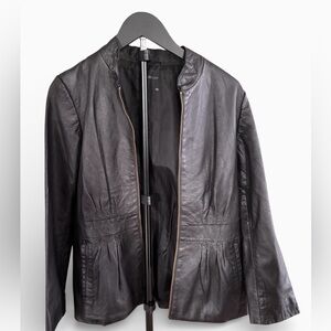 J. Jill Classic Black Leather Jacket